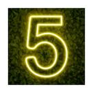 Painel Led Neon Número Luminoso 5 Cinco 60cm Decoração Festa Painel Led Neon Número Luminoso 5 Cinco 60cm Decoração Festa