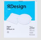 Painel Led Quadrado de Embutir 24w 4000k 30 X 30 Rdesing