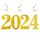 Painel Letreiro Grande 2024 Reveillon E.v.a Dourado Glitter Painel Letreiro Grande 2024 Reveillon E.v.a Dourado Glitter