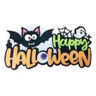 Painel Letreiro Happy Halloween Dia Das Bruxas Morcego Eva