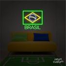 painel letreiro led BANDEIRA + BRASIL decoracao festa bar