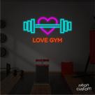 painel letreiro led Neon Love Gym decoracao festa bar