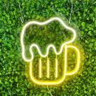 Painel Letreiro Neon Led Caneca De Cerveja Chopp Beer Bar