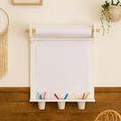 Painel Lousa Infantil Criativa Montessori Educativa Branca para Pintar e Colorir + Rolo de papel para Desenho