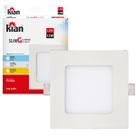 Painel Luminária de Led Kit 10 Peças Branco Frio Quadrado Embutir Teto 12W 6000K Kian