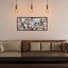 Painel Mapa Grande com Detalhe em Acrílico Prata Premium MDF 150x70cm