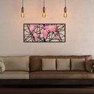 Painel Mapa Grande com Detalhe em Acrílico Rose Premium MDF 150x70cm