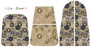 Painel Mochila 2 Bolsos Estampa Viagem Bege - Sintético Doll