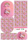 Painel Mochila Média Unicórnio Com Bolso - Dzen Sintético Doll Estampado