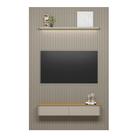 Painel Modular Ripado 1,80m com Nicho Curvo e Prateleira Led Linea Brasil