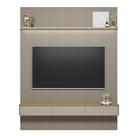 Painel Modular Ripado 2,20m com Nicho Curvo e Prateleira Led Linea Brasil