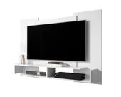 Painel Mônaco Apoio Suporte para Televisões de até 42 Polegadas com Prateleira e Nichos para Decoração e Organização com Design Moderno Branco Painel Mônaco Apoio Suporte para Televisões de até 42 Polegadas com Prateleira e Nichos para Decoração e Organização com Design Moderno Branco