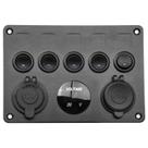 Painel Multifuncional Com Voltímetro 12V 24V USB Dual Para Barcos