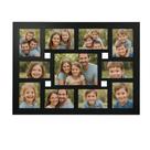 Painel Mural de Fotos em MDF para Parede Quadro Decorativo 11 Fotos Preto ou Madeira