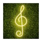 Painel Neon Clave de Sol musica decoração casa escola