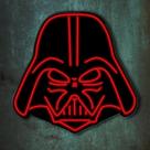 Painel Neon Darth Vader Star Wars Quarto Decoração 70x70cm