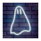 Painel Neon Festa de Halloween Fantasma Ghost decoração