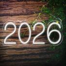 Painel Neon Led 2026 Decoração Para Festa Ano Novo Reveillon
