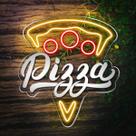 Painel Neon Led Acrílico Pizza Letreiro Decoração Pizzaria