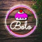 Painel Neon Led Bolo Aplique Decoração Luminosa Confeitaria