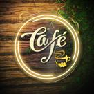 Painel Neon Led Café Decoração Luz Aplique Cafeteria Gourmet