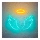 Painel Neon Led Conjunto De Asas De Anjo Iluminação 1,30m Painel Neon Led Conjunto De Asas De Anjo Iluminação 1,30m