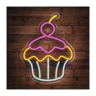 Painel Neon Led CupCake Acrílico Decoração Loja Doceria