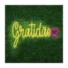 Painel Neon Led Gratidão Coração Decorativo Luminoso