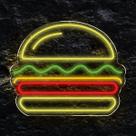 Painel Neon Led Hamburguer Decoração Lanchonete