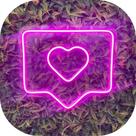 Painel Neon Led Like Instagram Iluminação 35cm Cor Rosa Luz Coração Instagramavel