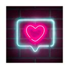 Painel Neon Led Like Instagram iluminação Branco e rosa 30cm