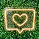 Painel Neon Led Like Instagram iluminação Branco Quente 30cm Painel Neon Led Like Instagram iluminação Branco Quente 30cm