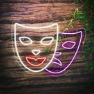 Painel Neon Led Máscaras Carnaval Festa Balada Instagramável