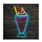 Painel Neon Led Milkshake Decoração Personalizado Sorvete
