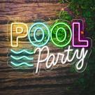 Painel Neon Led Pool Party Decoração Para Festa Piscina Luz