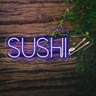 Painel Neon Led Sushi Decoração Restaurante Japonês Luz