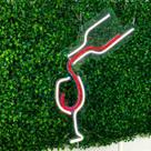 Painel Neon Led Wine Taça E Vinho Branco E Vermelho 50 Cm