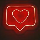 Painel Neon Like Instagram Vermelho 35cm Com Controle