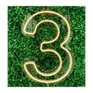 Painel Neon Numero 3 Instagram Iluminação Branco 50 Cm