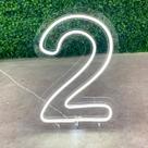 Painel Neon Numero Dois 2 Instagram Iluminação Branco 50 Cm