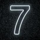 Painel Neon Numero Sete 7 Instagram Iluminação Branco 50cm