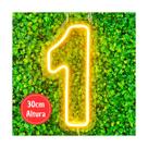 Painel Neon Numero Um Instagram Iluminação Branco 30 Cm