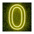 Painel Neon Numero zero 0 Instagram Iluminação 30 Cm