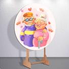 Painel p/ Festa Dia Dos Avós Com Capas Redondo Sublimado Parabéns Vó Casal De Velhinhos Festa Infant