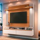 Painel Para Home Suspenso Ambiente Cosmo Cinamomo Off White Hb Móveis