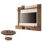 Painel Para Suspenso Solus E Mesa De Centro Sky Castanho Off White Hb Móveis