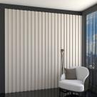 Painel para TV 100% Mdf Ripado Decoração Off White - Panorama Móveis Painel para TV 100% Mdf Ripado Decoração Off White - Panorama Móveis