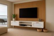 Painel Para Tv 55 Polegadas Ripado Rack Incluso Todo Em MDF