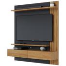 Painel Para TV 65 Pol com Bancada Suspensa 150cm Will C04 Noce Milano Preto Fosco - Lyam Decor