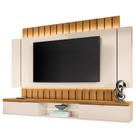 Painel Para TV 70 Pol Ripado com Bancada Suspensa Luzzi B01 Off White Cinamomo - Lyam Decor Painel Para TV 70 Pol Ripado com Bancada Suspensa Luzzi B01 Off White Cinamomo - Lyam Decor